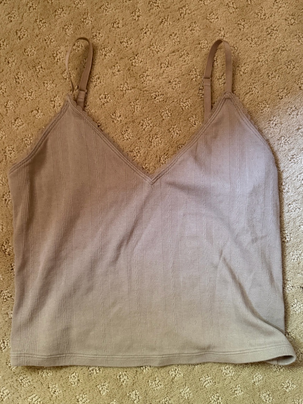 lululemon athletica Tan Ribbed V-Neck Cami
